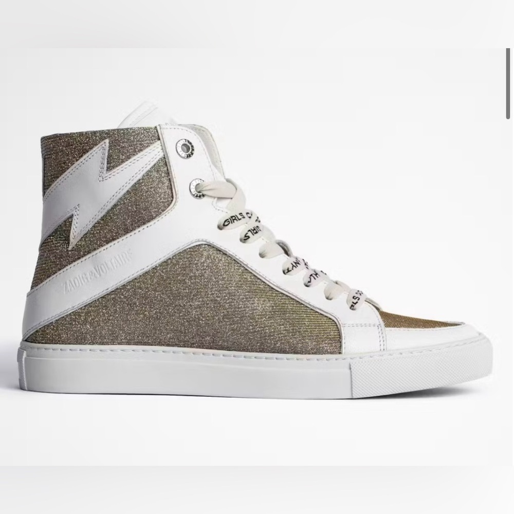 ZADIG & VOLTAIRE ZV1747 High Flash Glittery Sneakers size 36
